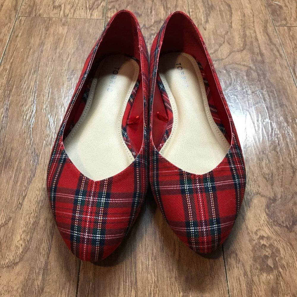 👰🏻WEDDING SALE💍 Torrid Tartan Flats Size 9 Wide